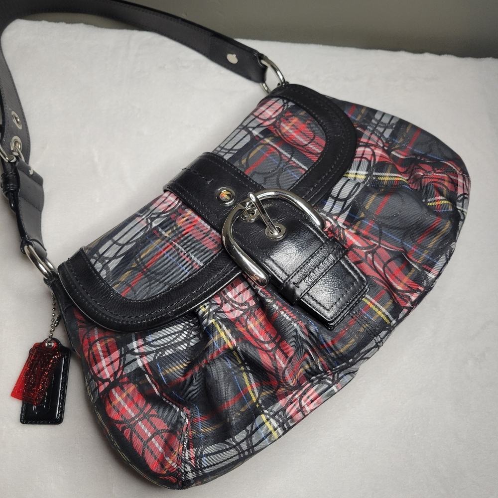 Coach Soho Plaid Shoulder Bag w/ Glitter